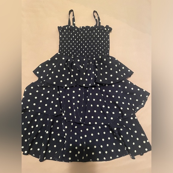NAVY BLUE POLKA DOT DRESS - Picture 3 of 3